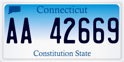 CT license plate AA42669