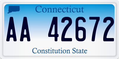 CT license plate AA42672