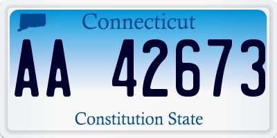 CT license plate AA42673