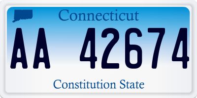 CT license plate AA42674