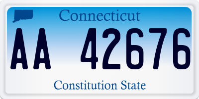 CT license plate AA42676