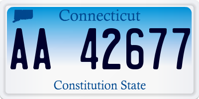 CT license plate AA42677