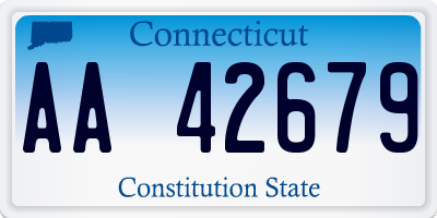 CT license plate AA42679