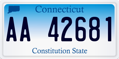 CT license plate AA42681