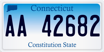 CT license plate AA42682