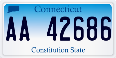 CT license plate AA42686