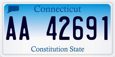 CT license plate AA42691