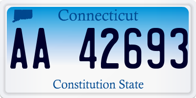 CT license plate AA42693