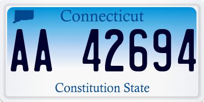 CT license plate AA42694