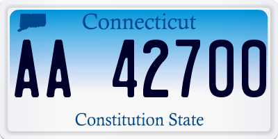 CT license plate AA42700