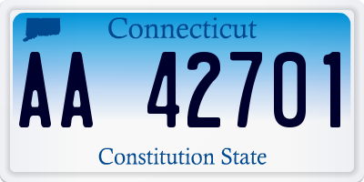 CT license plate AA42701