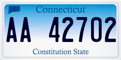 CT license plate AA42702