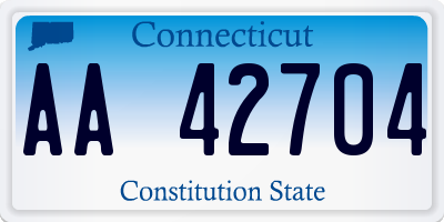 CT license plate AA42704