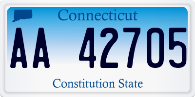 CT license plate AA42705