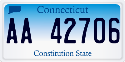 CT license plate AA42706