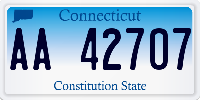 CT license plate AA42707