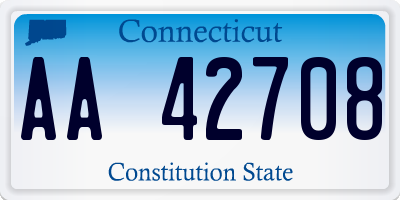 CT license plate AA42708