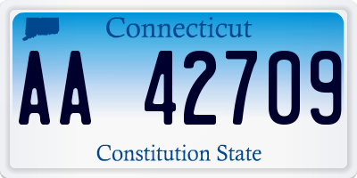 CT license plate AA42709