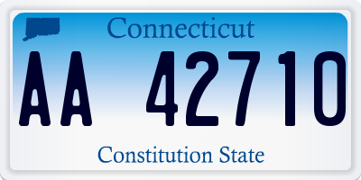 CT license plate AA42710