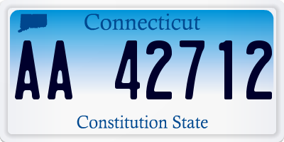 CT license plate AA42712