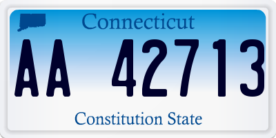 CT license plate AA42713