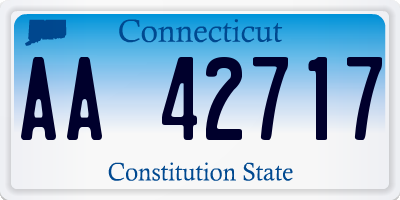 CT license plate AA42717