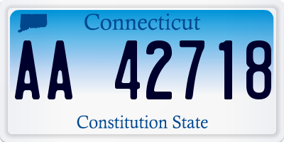 CT license plate AA42718