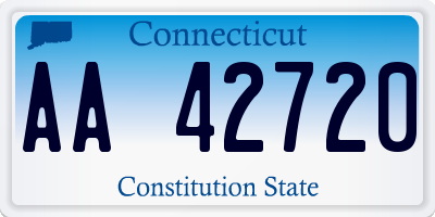 CT license plate AA42720