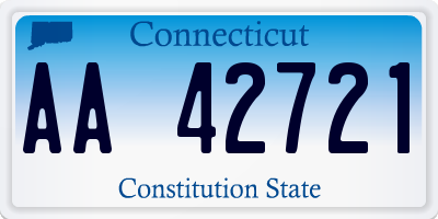 CT license plate AA42721