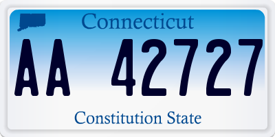 CT license plate AA42727