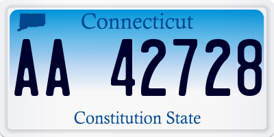 CT license plate AA42728