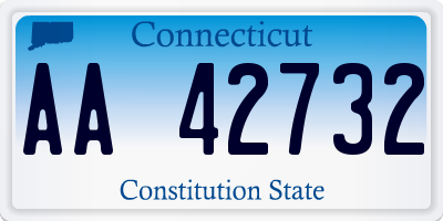 CT license plate AA42732