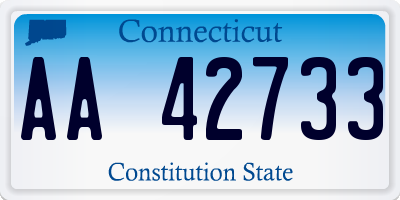 CT license plate AA42733