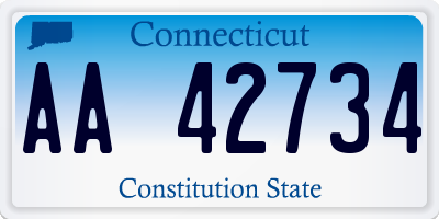 CT license plate AA42734