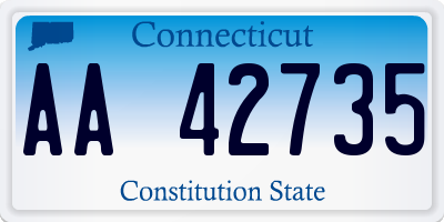 CT license plate AA42735