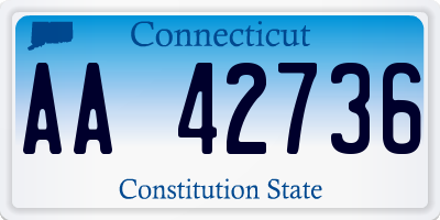 CT license plate AA42736