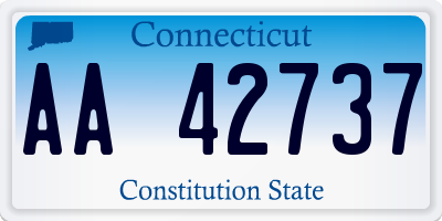 CT license plate AA42737