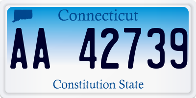 CT license plate AA42739