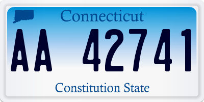 CT license plate AA42741