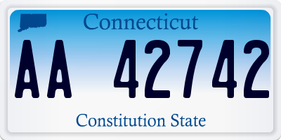 CT license plate AA42742