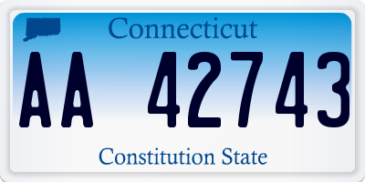 CT license plate AA42743