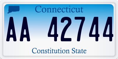 CT license plate AA42744