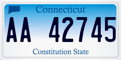 CT license plate AA42745