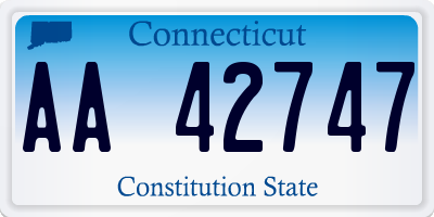 CT license plate AA42747