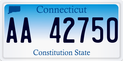 CT license plate AA42750