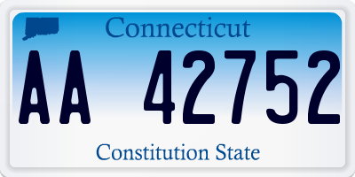 CT license plate AA42752