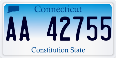 CT license plate AA42755