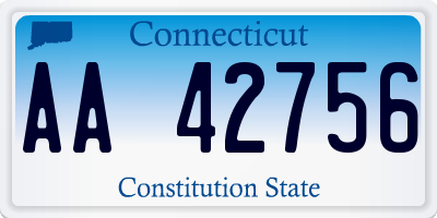 CT license plate AA42756