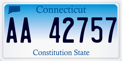 CT license plate AA42757