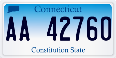 CT license plate AA42760